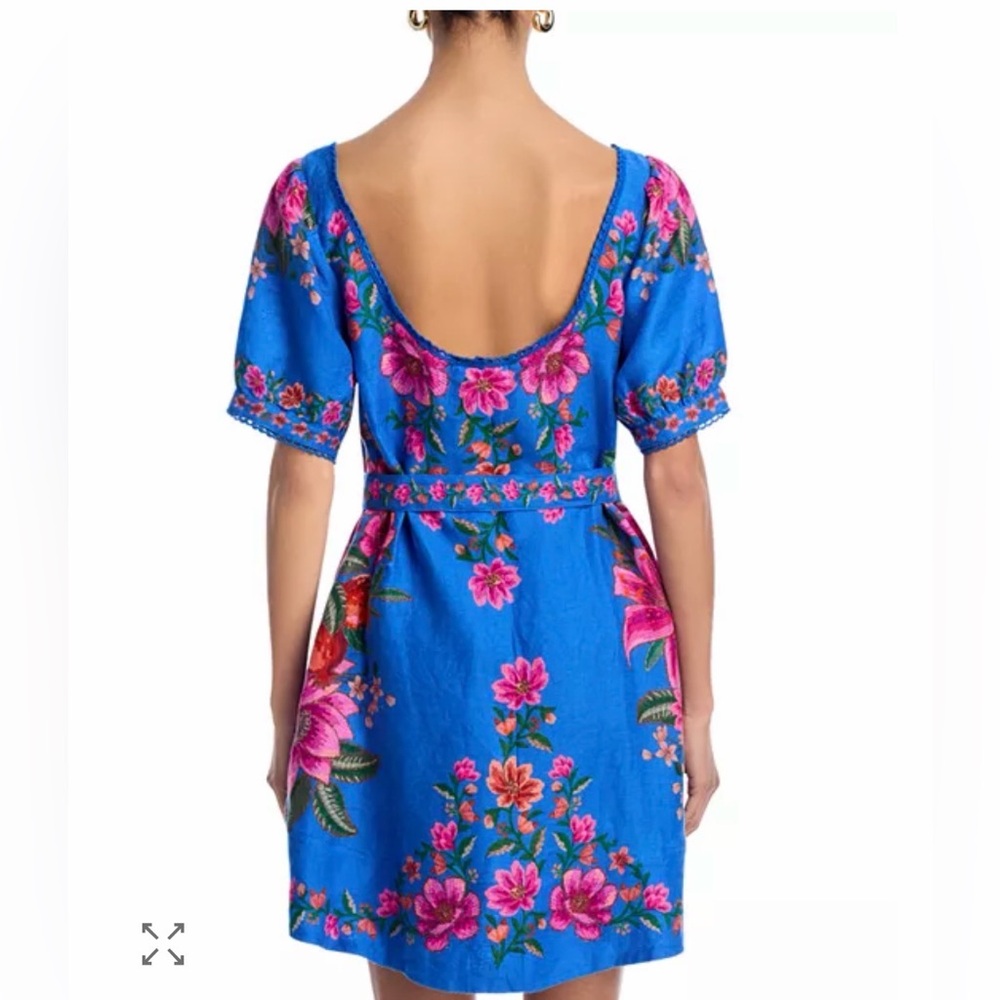 NEW FARM Rio Summer Fruit Scarf Blue/Pink Mini Dress - Picture 5 of 10